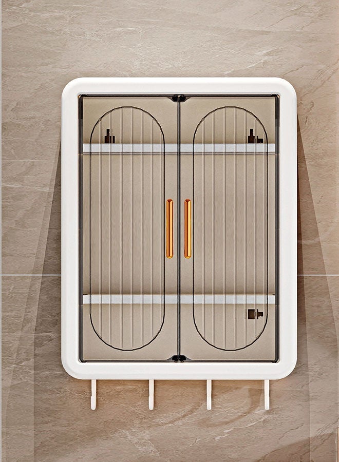 رف تخزين الحمام، خزانة حائط المطبخ، خزانة تخزين الحمام بسعة كبيرة بدون حفر، رف تخزين الحمام مثبت على الحائط، منظم الحمام، غرفة المعيشة، الممر، رف التخزين والتنظيم، خزانة ذات بابين - Image 3